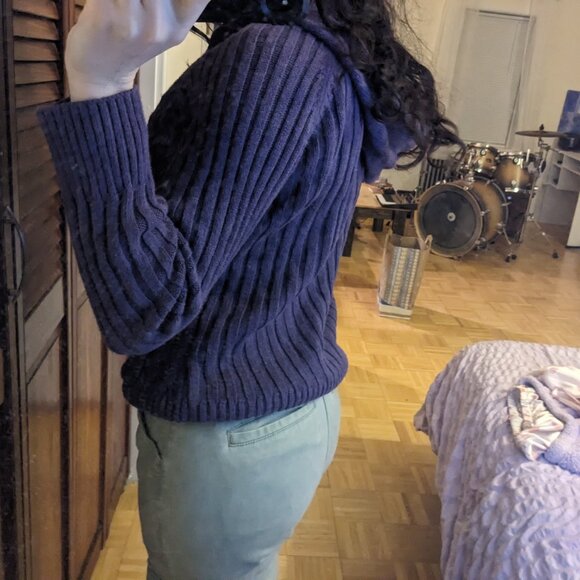 Sonoma Purple Knit Button Sweater - Picture 2 of 8